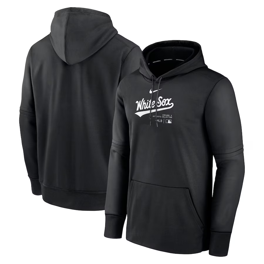Men's Chicago White Sox Black Collection Practice Performance Pullover Hoodie